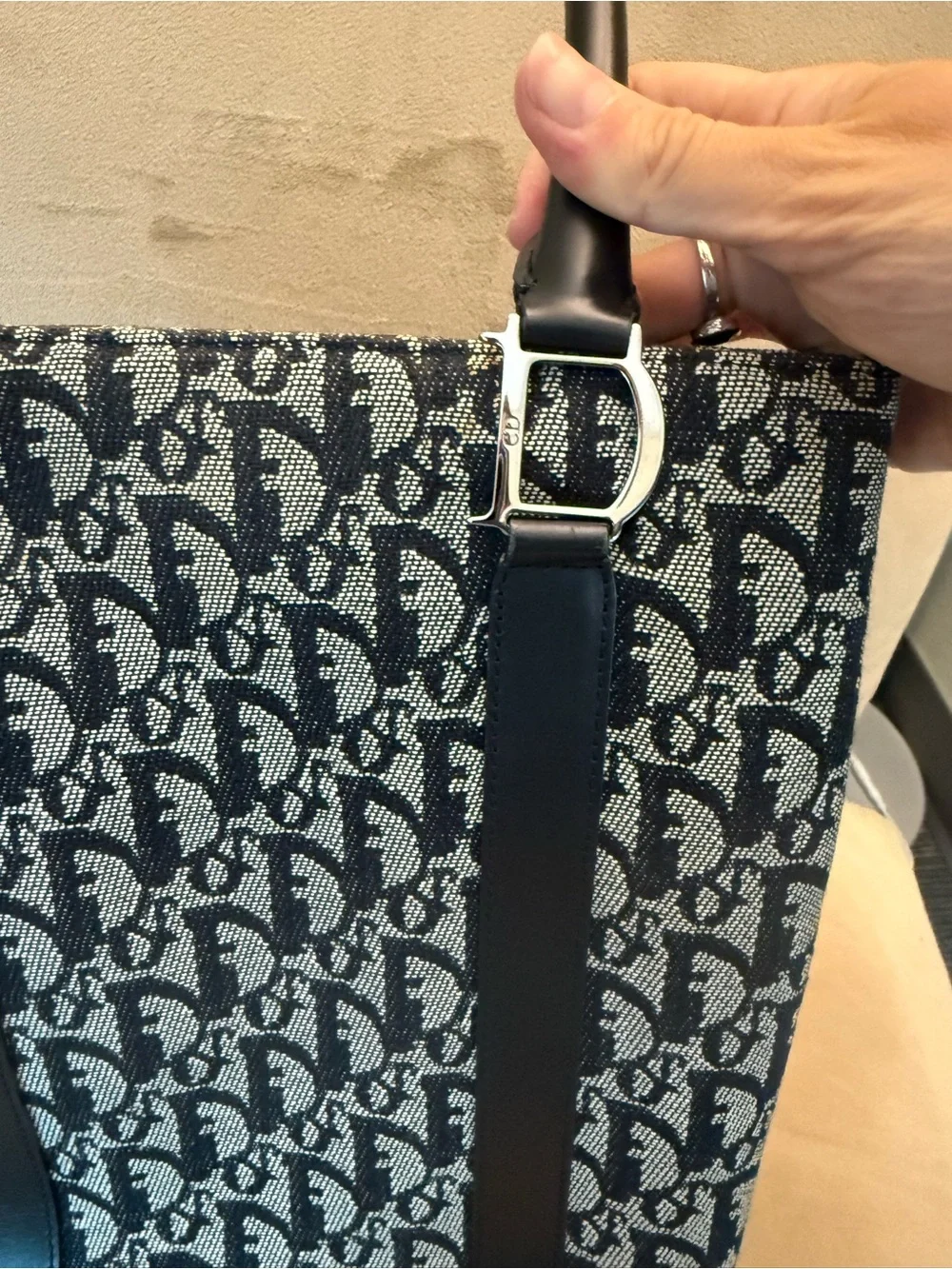 Christian Dior Black/Grey Diorissimo Canvas Vertical Tote Bag - Picture 10 of 16